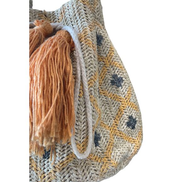MW Most Wanted Straw Bucket Bag Boho Crossbody - Picture 4 of 16